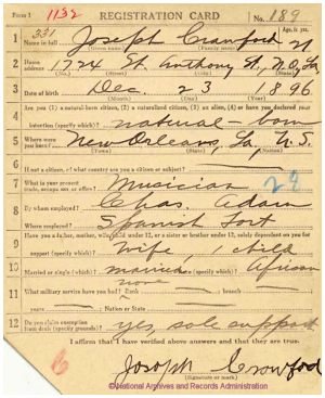 Click to enlarge front of WWI Draft Registration Card