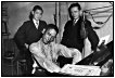 Jelly Roll Morton with Harry Lim (left) and Steve Smith at the RCA Manufacturing Company, Inc. studio #3 in New York, N.Y., 28th September 1939