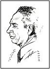 Jelly Roll Morton, drawing by Diz Disley c. 1954