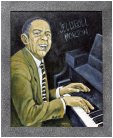 Acrylic painting of Jelly Roll Morton by Bob Hord- courtesy of Robert W. Hord and Buffalo Bros. Guitars