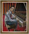 Framed oil painting of Jelly Roll Morton - commissioned by Richard Riley in 1969